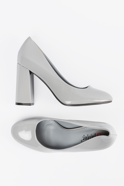 gray lacquered High heels