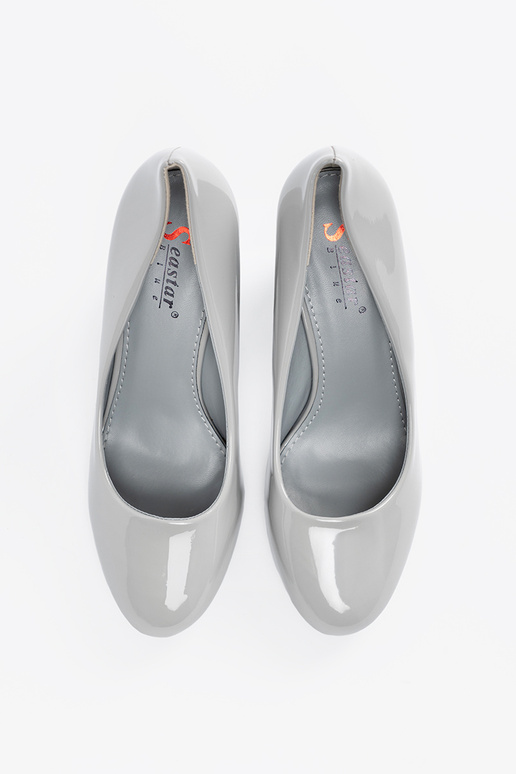 gray lacquered High heels