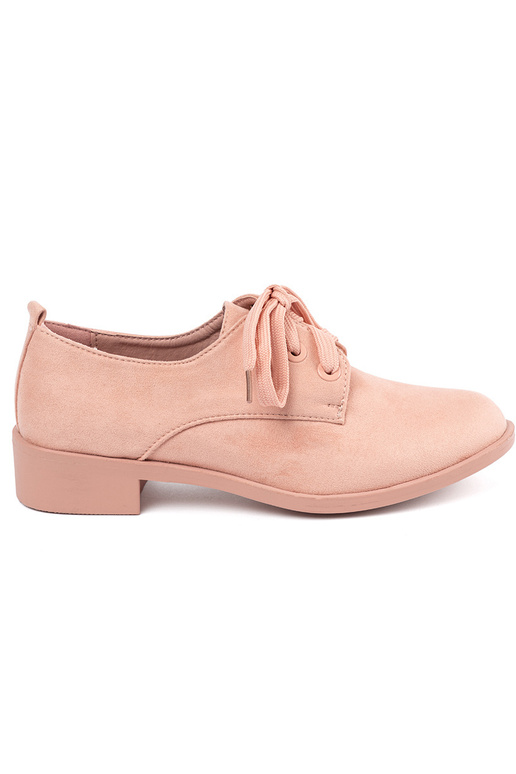 Light pink hue shoes tied