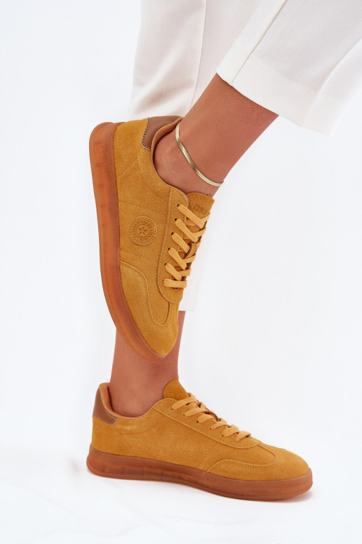 Women's Suede Sneakers Big Star RR274846 HI-POLY SYSTEM Yellow