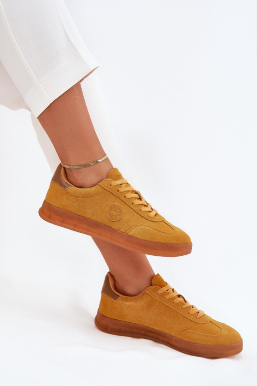Women's Suede Sneakers Big Star RR274846 HI-POLY SYSTEM Yellow