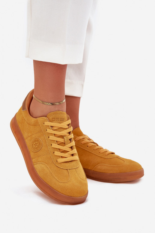 Women's Suede Sneakers Big Star RR274846 HI-POLY SYSTEM Yellow