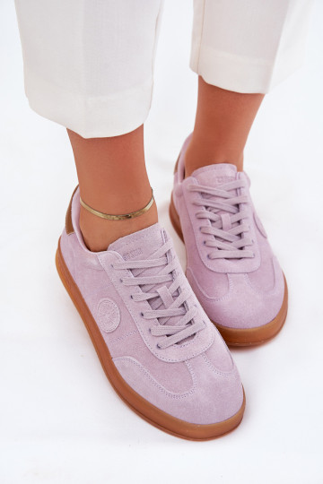 Zamszowe Sneakersy Damskie Big Star RR274850 HI-POLY SYSTEM Fioletowe