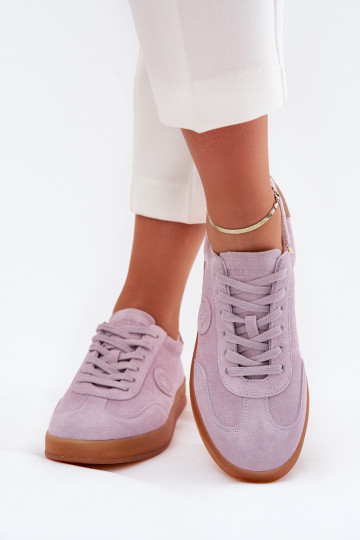 Zamszowe Sneakersy Damskie Big Star RR274850 HI-POLY SYSTEM Fioletowe 2