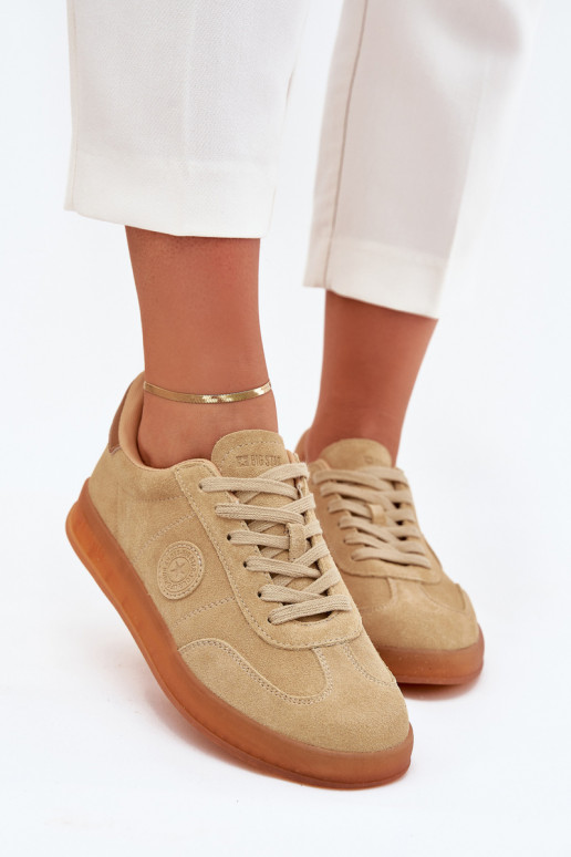 Women's Suede Sneakers Big Star RR274849 HI-POLY SYSTEM Beige