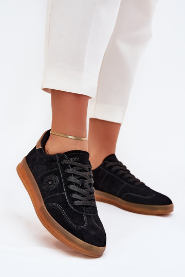 Suede Women's Sneakers Big Star RR274851 HI-POLY SYSTEM Black