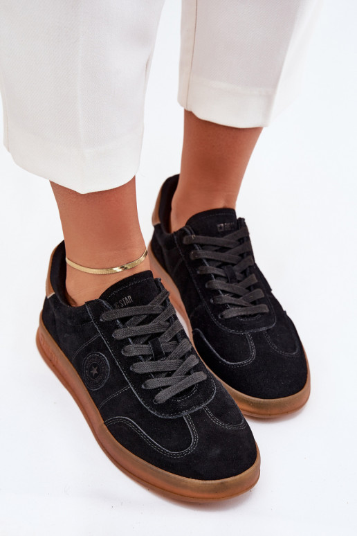 Suede Women's Sneakers Big Star RR274851 HI-POLY SYSTEM Black