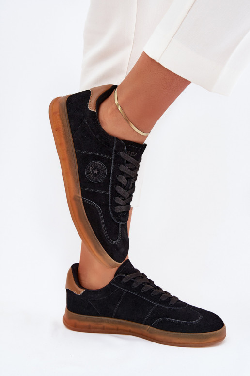 Suede Women's Sneakers Big Star RR274851 HI-POLY SYSTEM Black