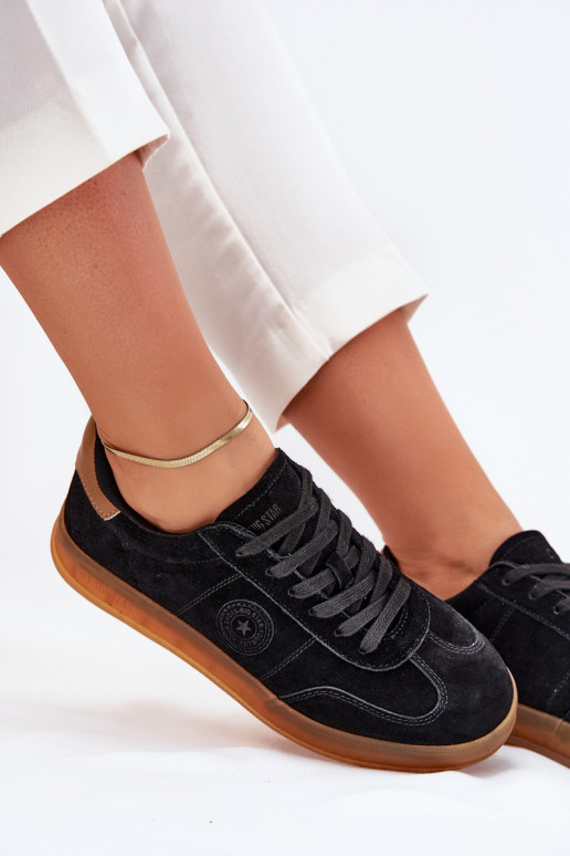 Suede Women's Sneakers Big Star RR274851 HI-POLY SYSTEM Black