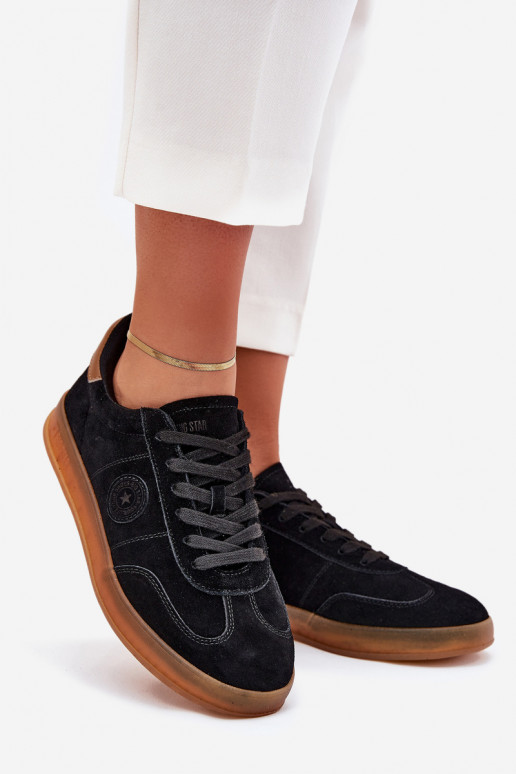 Suede Women's Sneakers Big Star RR274851 HI-POLY SYSTEM Black