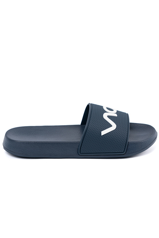 dark blue slippers Inith the inscription