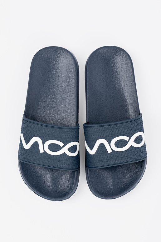 dark blue slippers Inith the inscription