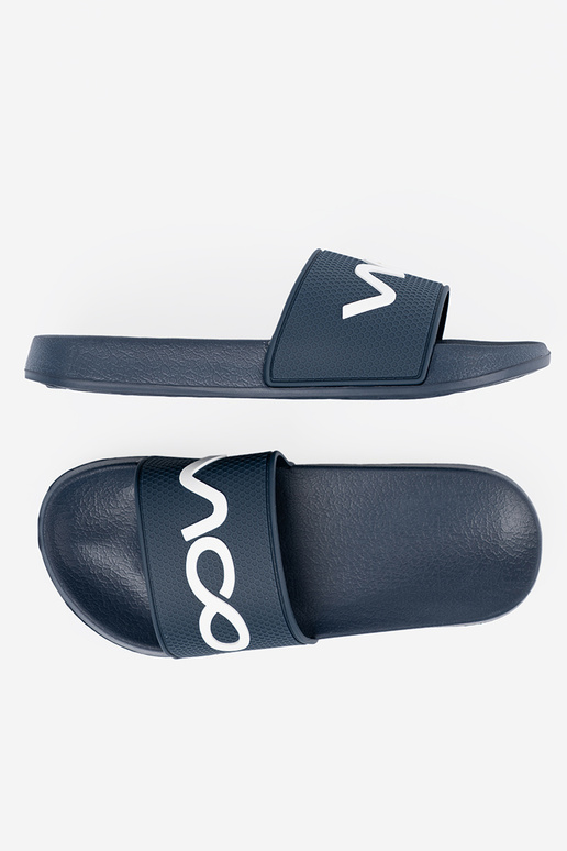 dark blue slippers Inith the inscription