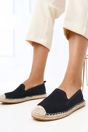 Czarne espadryle na platformie Luna