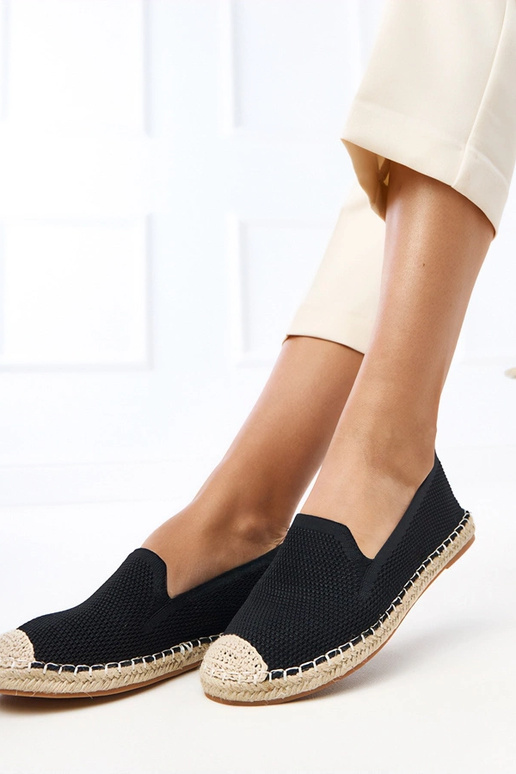 Czarne espadryle na platformie Luna