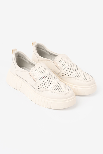 shoes Leather Inith platform beż