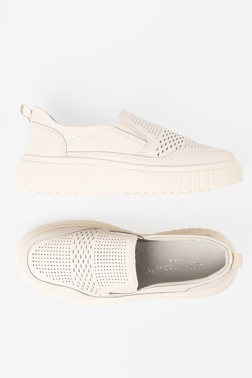 shoes Leather Inith platform beż