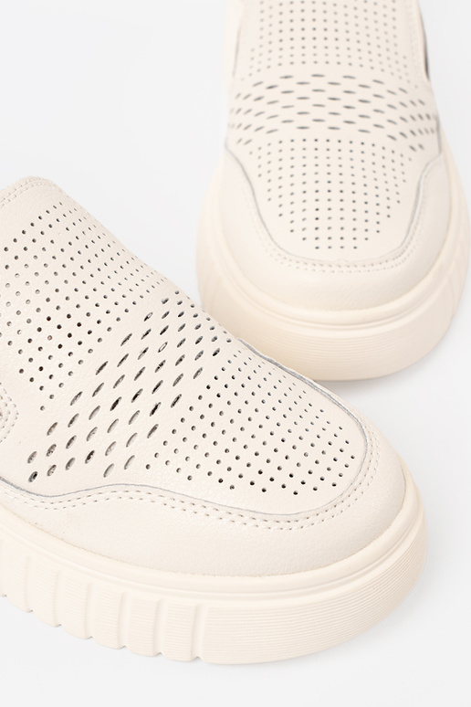 shoes Leather Inith platform beż