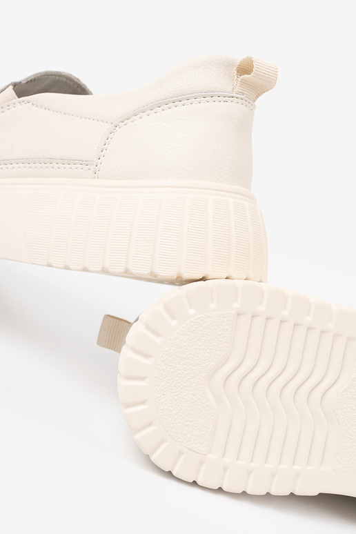 shoes Leather Inith platform beż