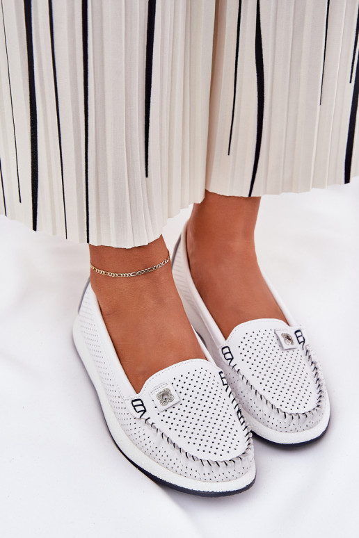 copy of Ladies Leather Moccasins S.Barski LR51-673 White
