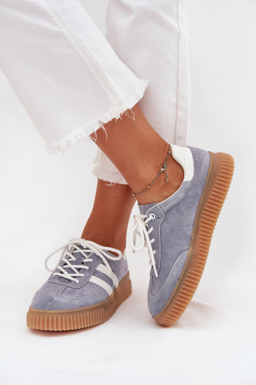 Suede Women's Sneakers On Platform Blue Venera 2