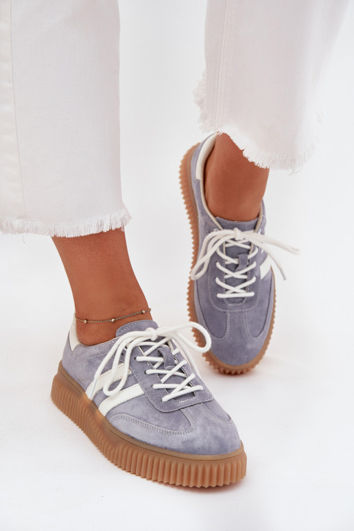 Suede Women's Sneakers On Platform Blue Venera