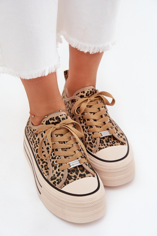 Womens Sneakers On Massive Platform Leopard Marinae