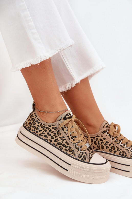 Womens Sneakers On Massive Platform Leopard Marinae