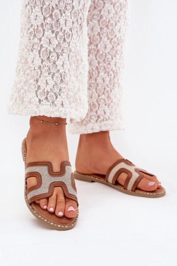 Women's Flat Heeled Sandals Brown Vereya