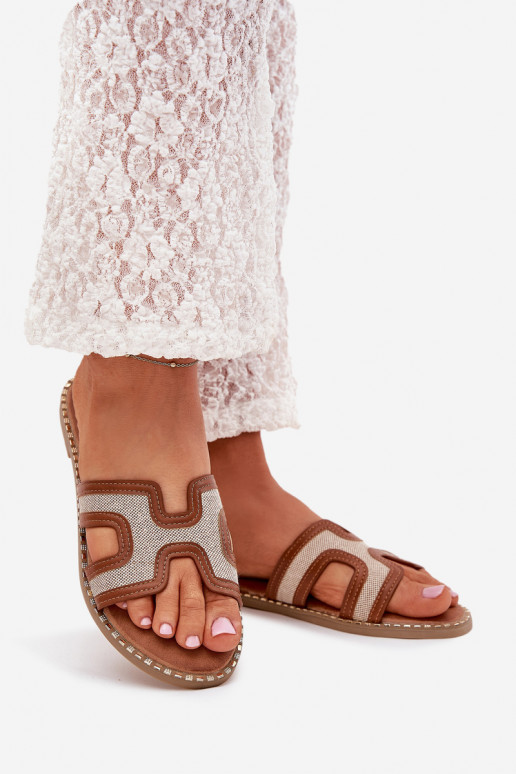 Women's Flat Heeled Sandals Brown Vereya