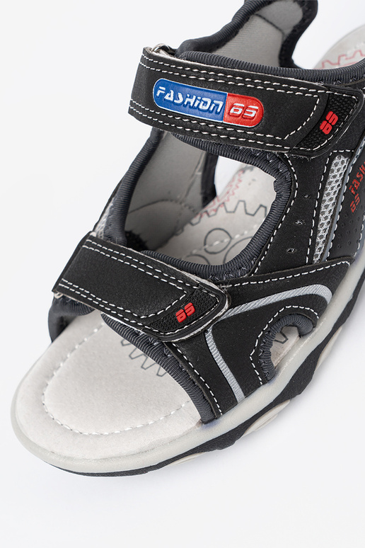 black boyish sandals