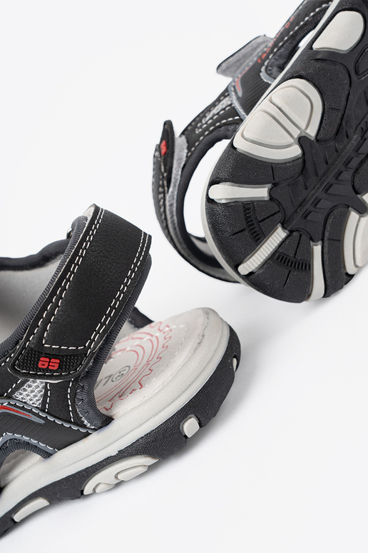 black boyish sandals