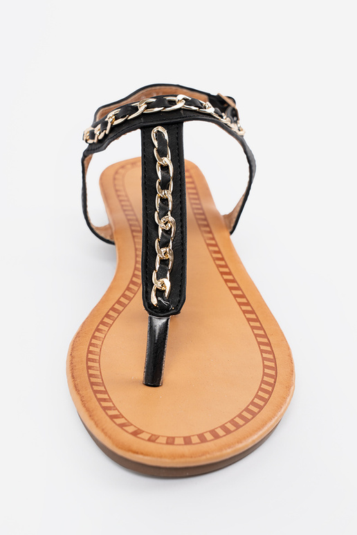 sandals z ozdobnym łańcuszkiem flat
