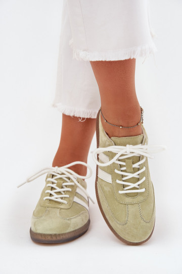 Low Leather Women's Sneakers Lime Ismina 2