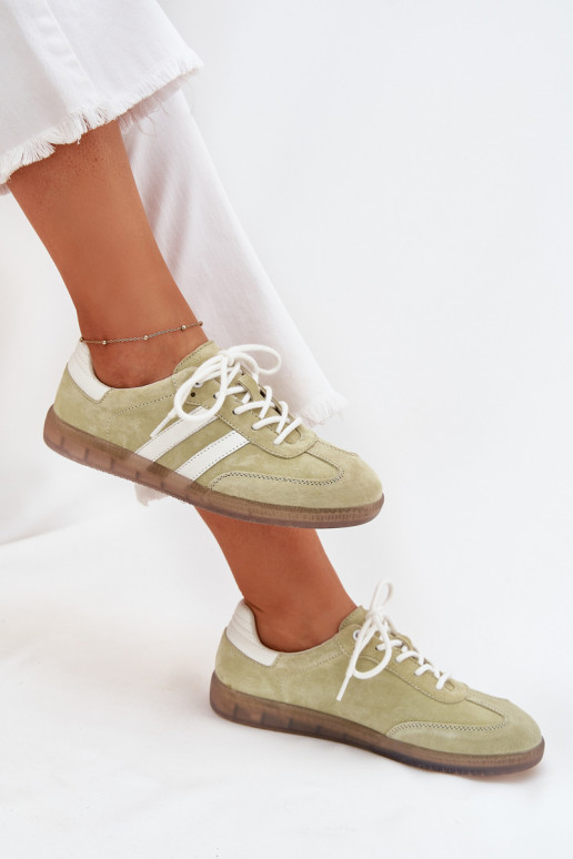 Low Leather Women's Sneakers Lime Ismina