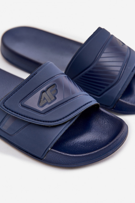 Klapki Męskie Na Rzep 4FMM00FFLIM091-31S Granatowe