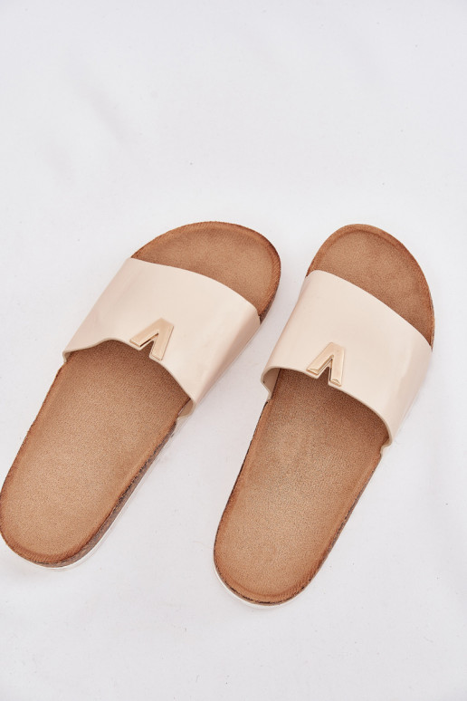 Women's sandals on cork platform with decorative detail beige Vessira Women's sandals on cork platform with decorative detail beige Vessira