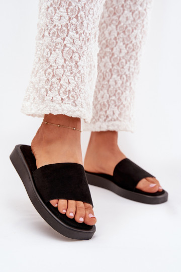 Ladies Platform Sandals Made Of Eco Suede Black Jorina 2