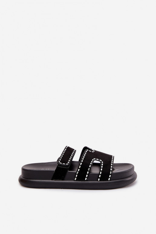 Women's Sandals With Decoration On The Platform Black Delyna