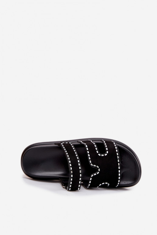 Women's Sandals With Decoration On The Platform Black Delyna