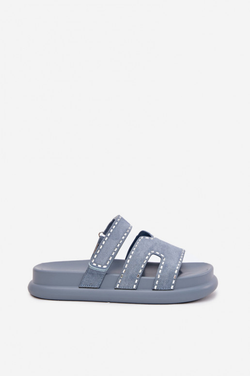 Women's sandals with decoration on the platform blue Delyna