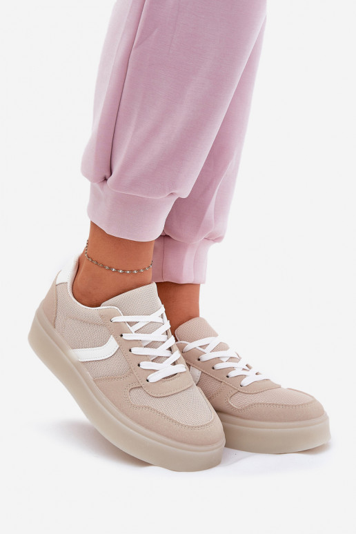 copy of Niskie Sneakersy Damskie Na Platformie Beżowe Telmira