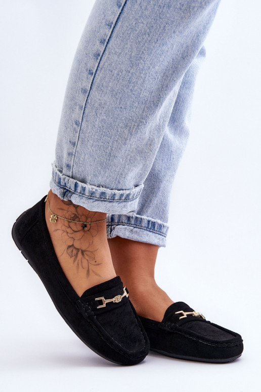 Women's Classic Suede Loafers Black Corinell