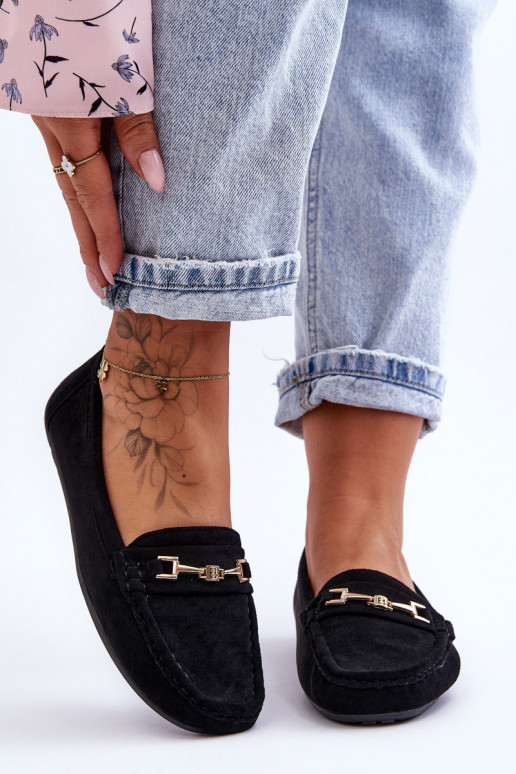 Women's Classic Suede Loafers Black Corinell