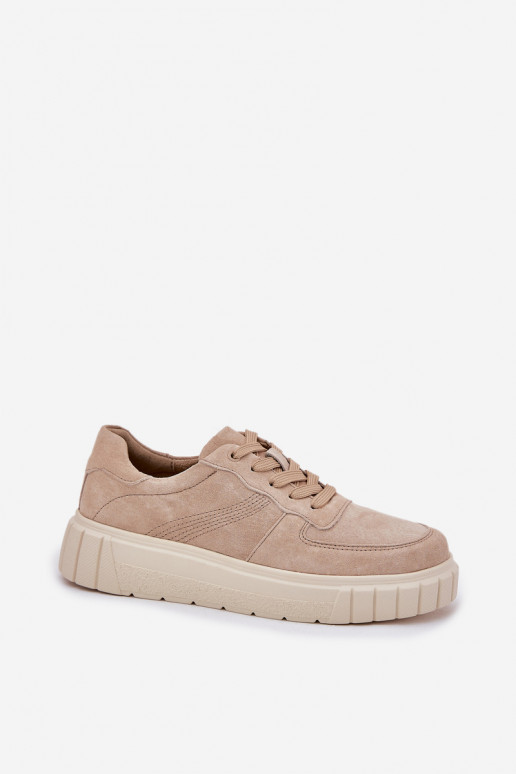 copy of Zamszowe Sneakersy Damskie Na Platformie Beżowe Rilwena