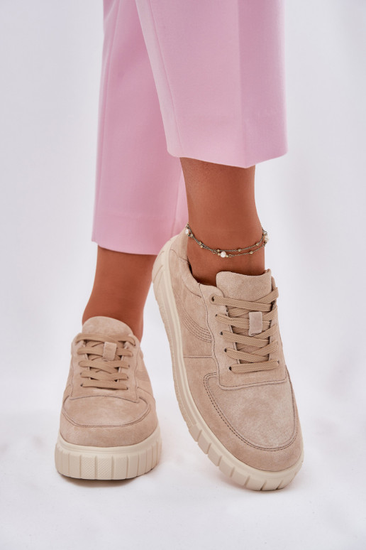 Suede Platform Sneakers Beige Rilwena