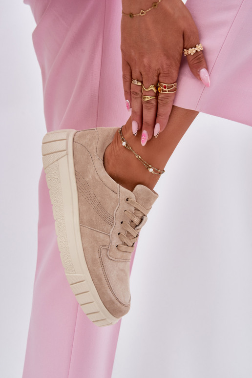 Suede Platform Sneakers Beige Rilwena