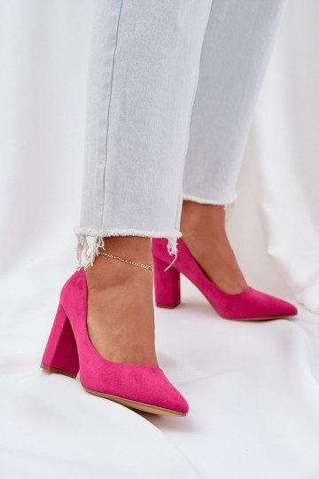 Women's Heels On Block Eco Suede Fuchsia Florena 2