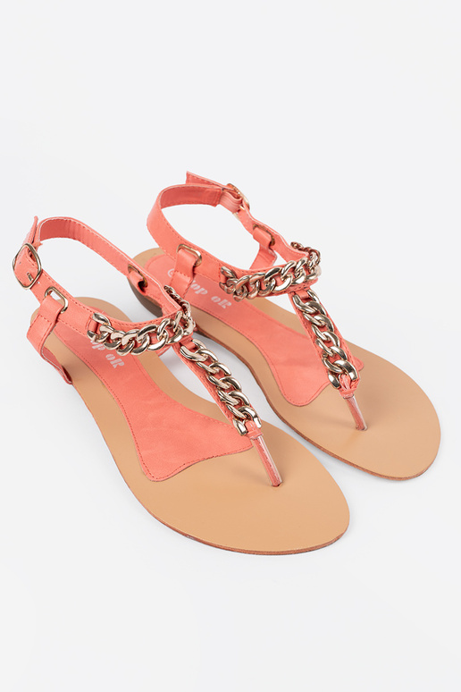 Coral sandals flip-flops Inith chain