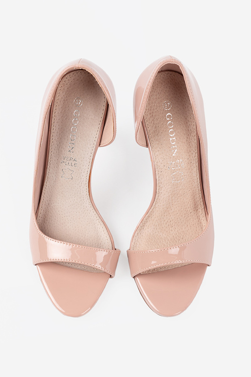 Inith lacquer effect High heels open toe